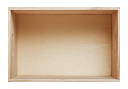 Empty wood box with white background
