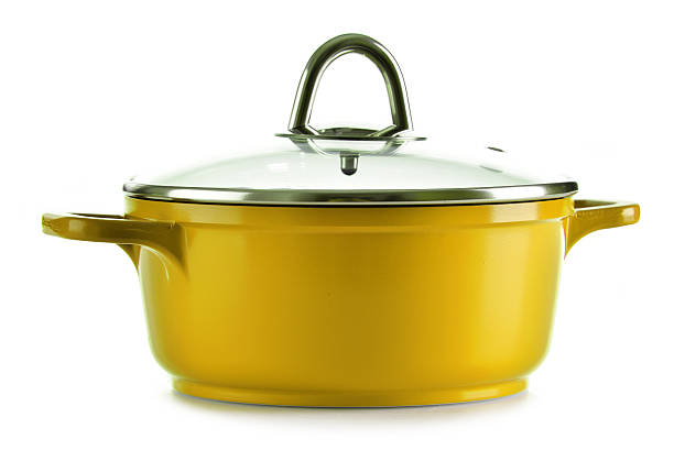 istock Steel pot isolated on white background 489699900