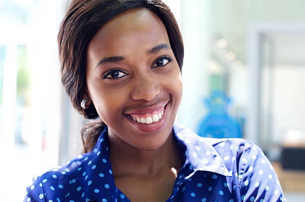 istock Attractive african business woman smiling 489723144