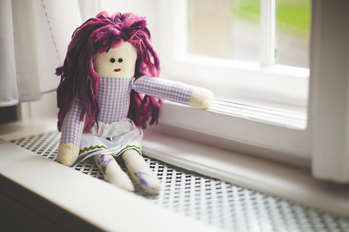 Rag doll in the window