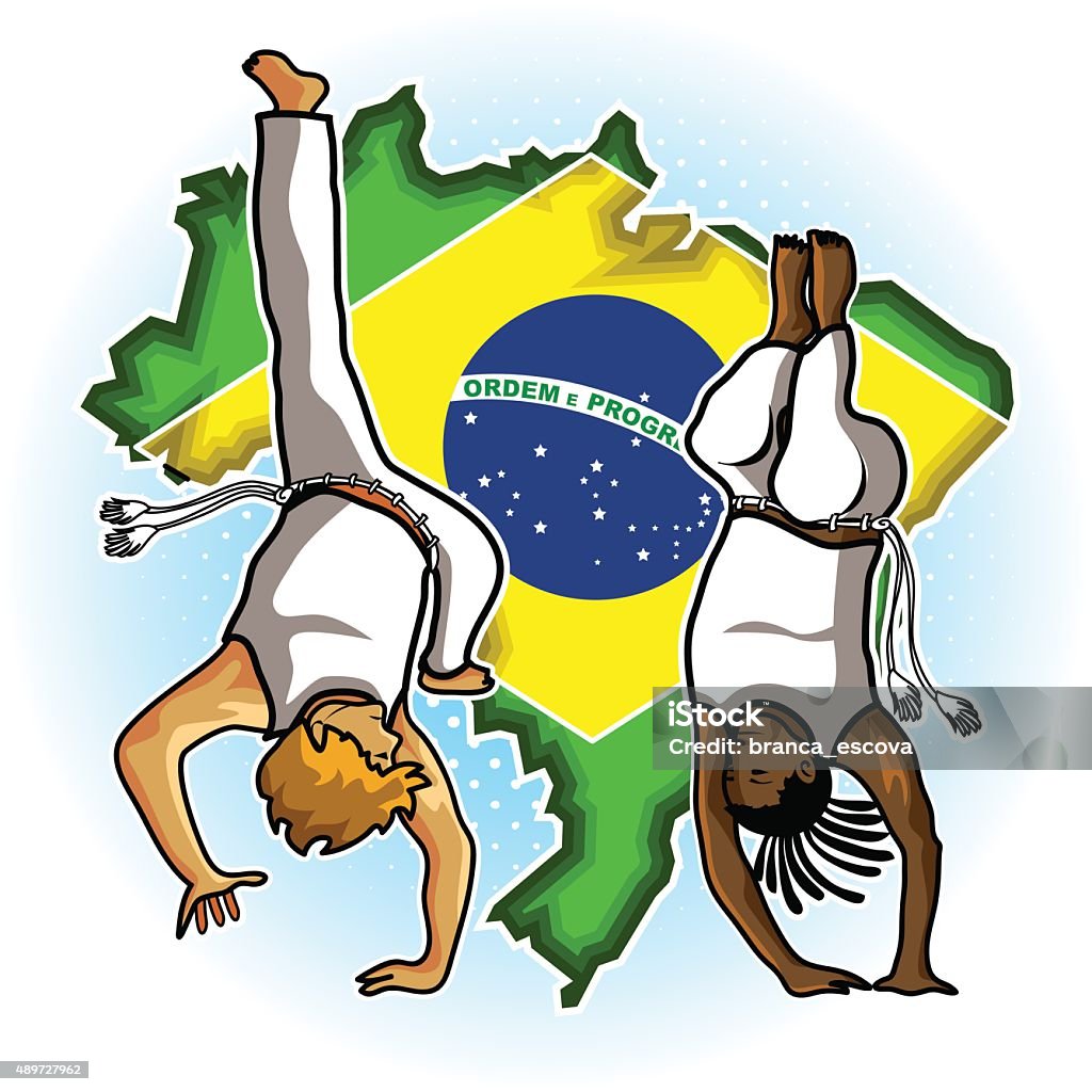 Brazilian Martial Art Capoeira Brazilian People Playing Capoeira Martial Arts in Brazil Capoeira stock vector