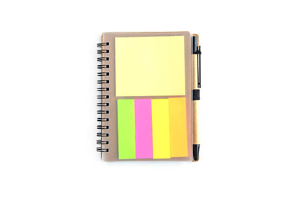 istock Blank Spiral Notebook with reminder paper isolated 489729286