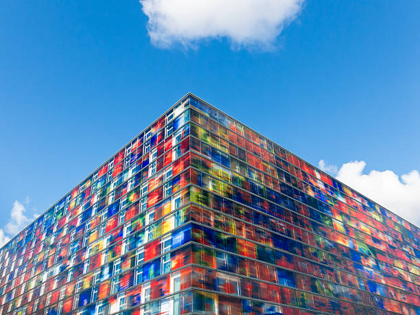 Hilversum, Netherlands - April 4, 2015: Top of Sound and Vision Institute, Dutch Media Museum at Media Park in Hilversum
