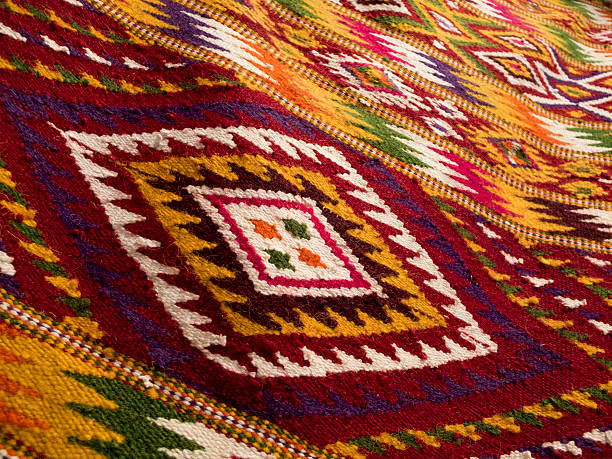 istock Close up of handmade traditional wool rug 489730906