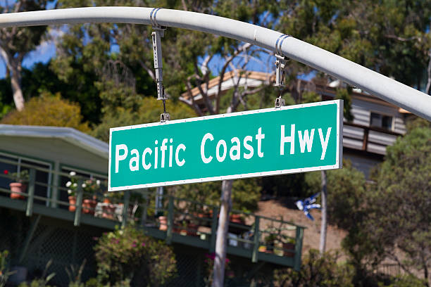 pacific coast hwy - santa monica california route 1 pacific coast highway zdjęcia i obrazy z banku zdjęć