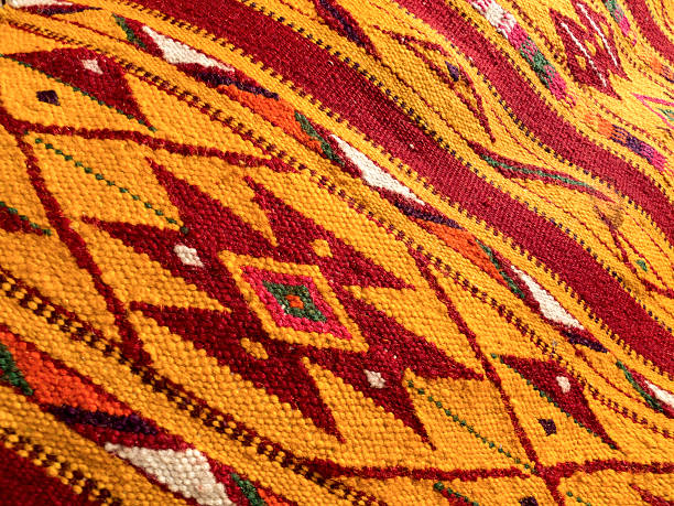 istock Close up of handmade traditional wool rug 489732698