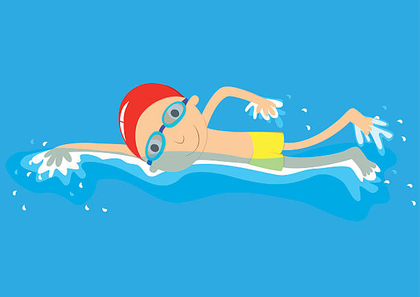 illustrations, cliparts, dessins animés et icônes de ramper coup de natation - dos crawlé