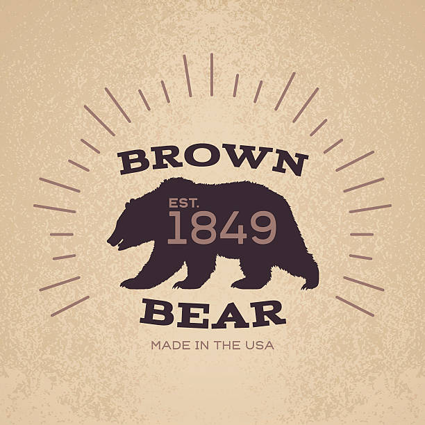 niedźwiedź brunatny godło design identyfikatora - tattoo grunge crest coat of arms stock illustrations