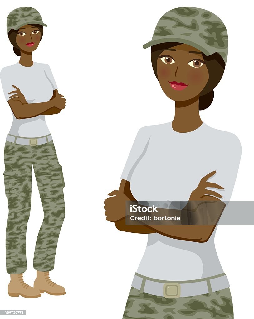 Soldier Professional Woman Icons Full Body And Waist Up Stock Illustration  - Download Image Now - iStock