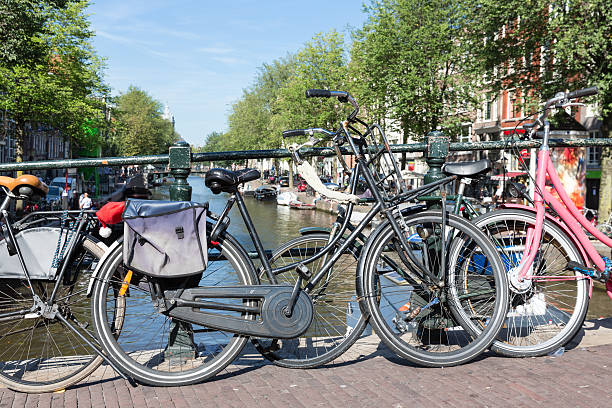 istock Bicycles at a bridge over an Amsterdam canal 489736882