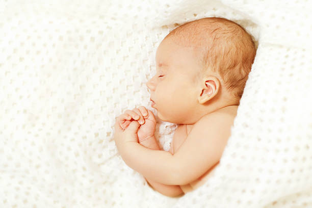 istock Baby Sleep, New Born Kid Asleep, Newborn Boy Sleeping, White 489737286