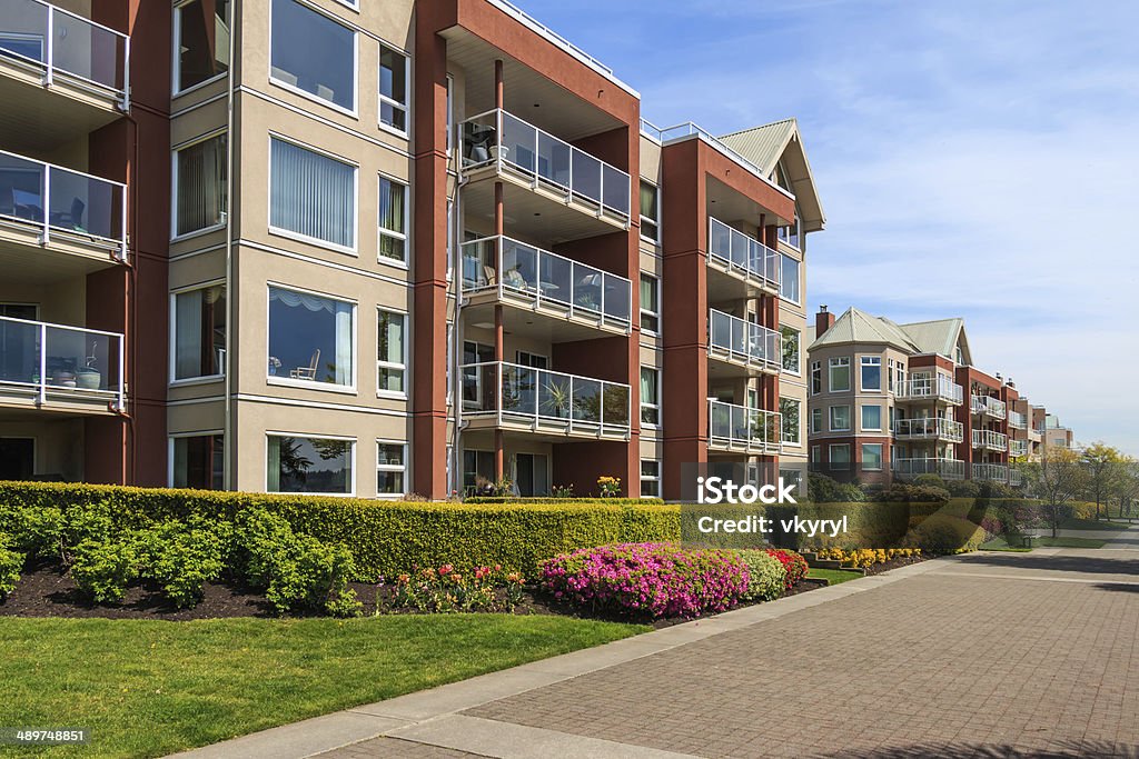 Apartment Building Modern apartment buildings in New Westminster, British Columbia, Canada. Apartment Stock Photo