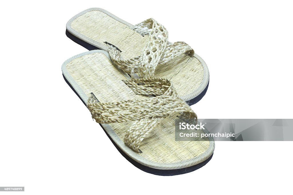 Shoe wicker White wicker shoe on the white background. Abstract Stock Photo