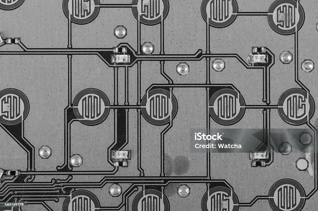 Electronic Circuit Board A black and white shot of electronic circuit board Black And White Stock Photo