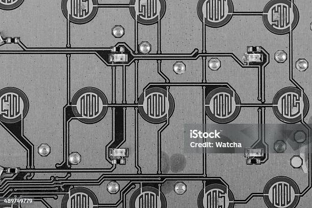 Electronic Circuit Board Stock Photo - Download Image Now - Black And White, Circuit Board, Close-up