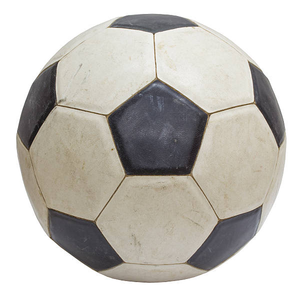 istock old soccer ball on white background 489751097