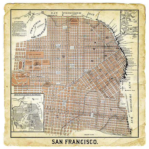 100 San Francisco Old Map Stock Photos Pictures Royalty Free Images Map Of San Francisco 1882 
