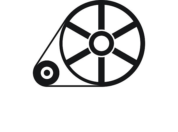 Flywheel icon on a white background. - Single Series Illustration includes a black, Flywheel icon on a white background. fly wheel stock illustrations