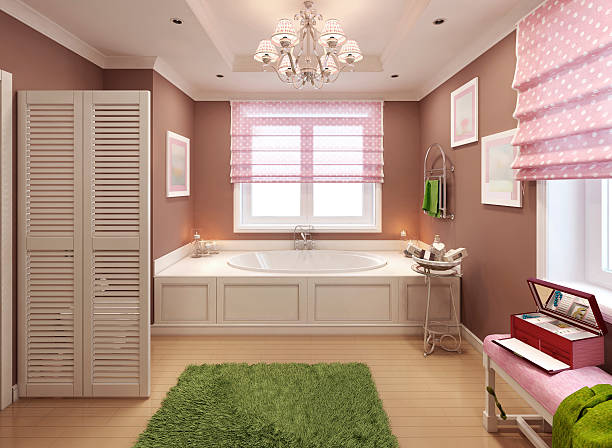 istock Children's bathroom art deco design 489755506