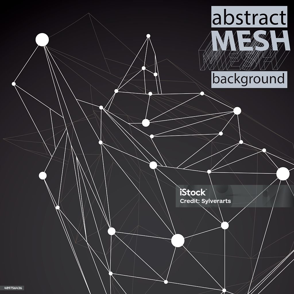 Digital Mesh Pattern Vector Digital 3d Abstraction Mesh Geometric Template Stock ...