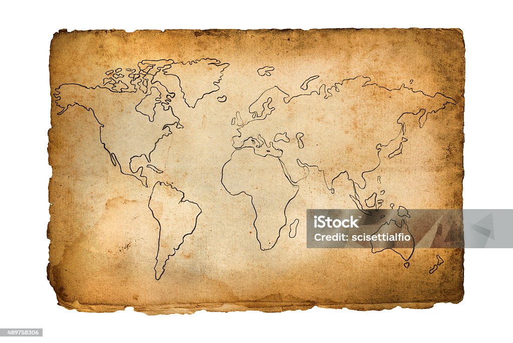 Old map old map of the world isolated on white 2015 Stock Photo