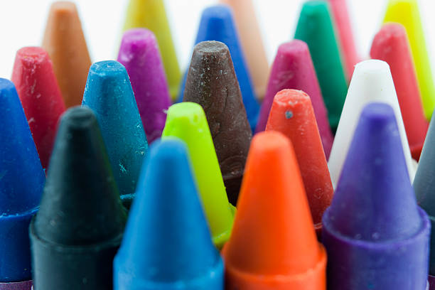 istock Close up of coloured crayons 489758404