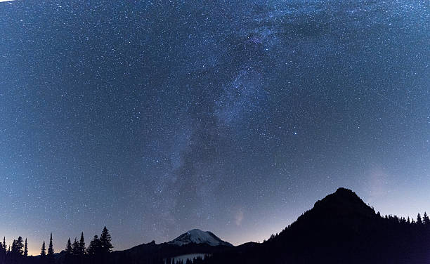 istock milky way over MT.Rainier in summer 489759588