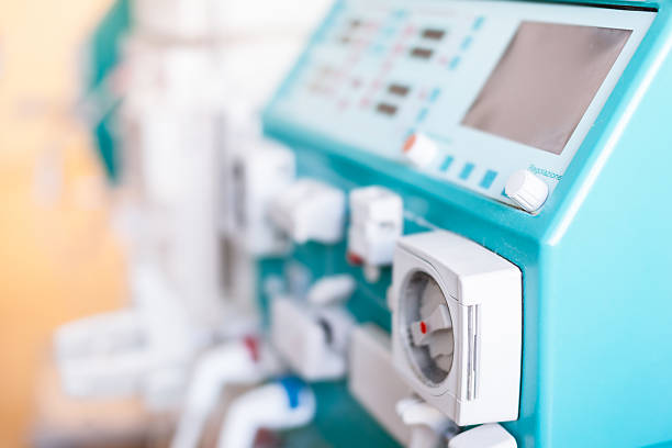 Dialysis machinery a dialyser or hemodialysis machine in an hospital ward dialysis stock pictures, royalty-free photos & images
