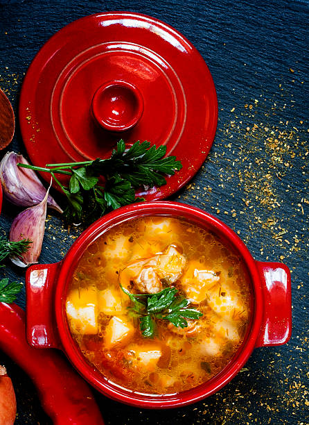 istock Shurpa soup with meat, potatoes and vegetables 489761478