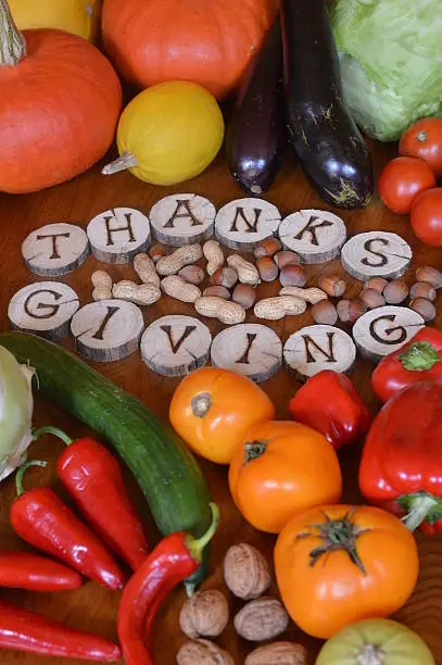 Photo of fruits and vegetables at thanksgiving