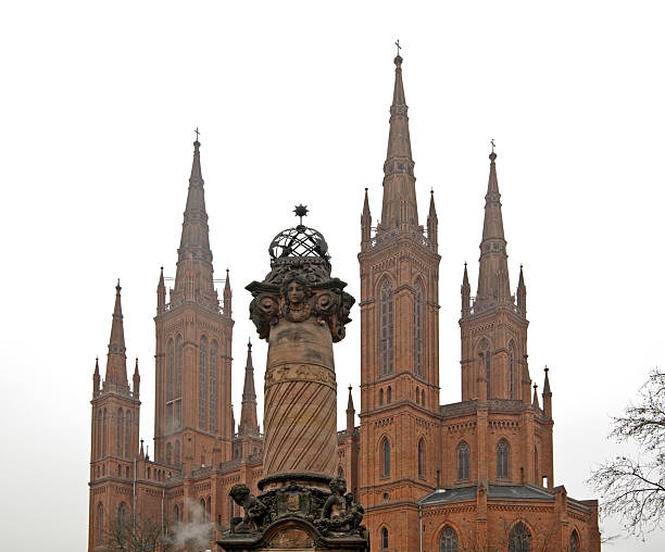 Marketplace in Wiesbaden. United Kingdom Marketplace in Wiesbaden. Germany church hessen religion wiesbaden stock pictures, royalty-free photos & images