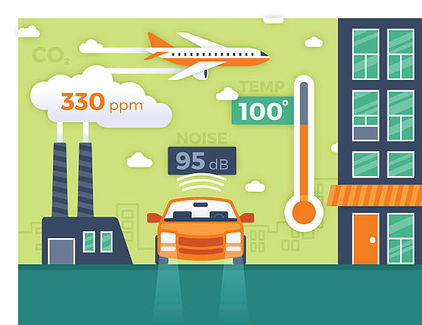 City Pollution and Environmental Data Infographic City pollution and environmental data infographic concept. EPS 10 file. Transparency effects used on highlight elements. ppm stock illustrations