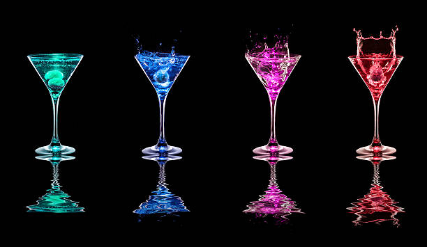 istock Multicolored cocktails in glasses 489764334