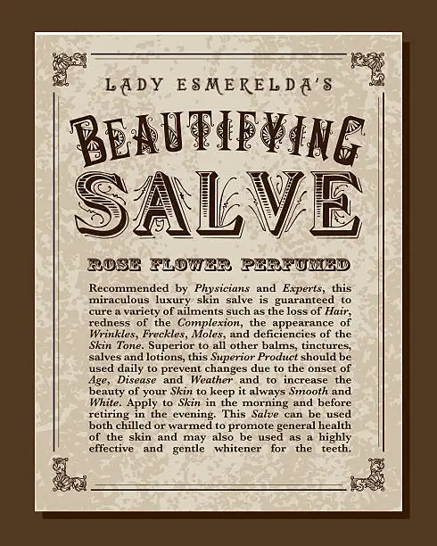 Vector illustration of Vintage Victorian Style Beautifying Salve Label