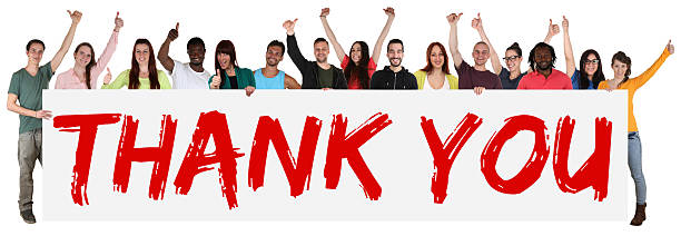 istock Thank You sign group of young multi ethnic people banner 489767178