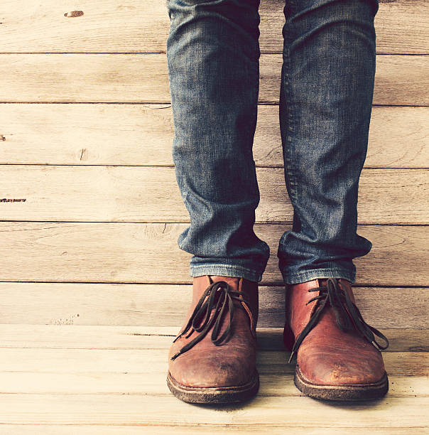 istock Vintage,Jeans and Leather shoes 489768486
