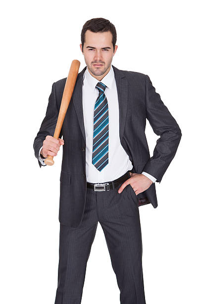 gangster con mazza da baseball - bat weapon baseball mob foto e immagini stock