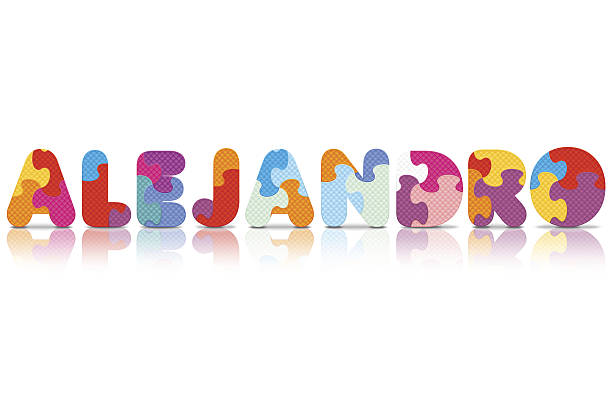 vector alejandro written with alphabet puzzle - alejandro meerapfel 幅插畫檔、美工圖案、卡通及圖標