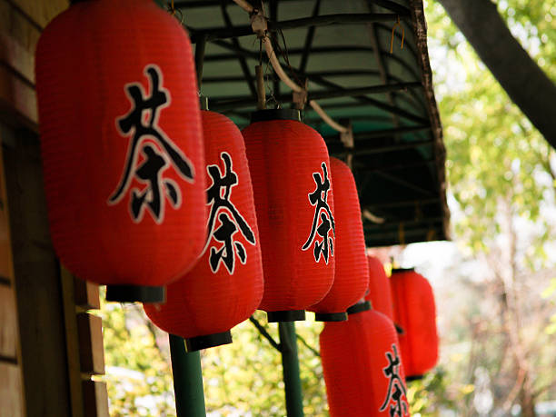 istock Lanterns hanging in the teahouse. 489774001