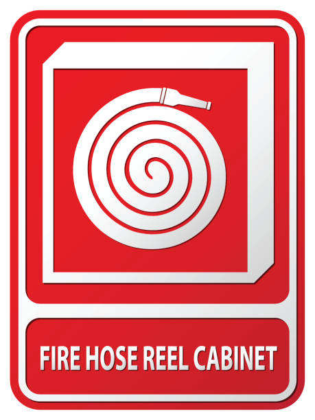 Fire Hose Reel Cabinet Vector Illustration : Fire Hose Reel Cabinet,fire safety sign flammable cabinet stock illustrations