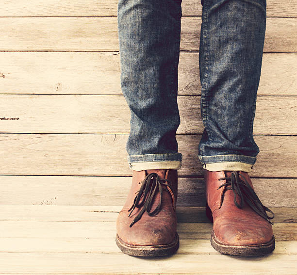 istock Vintage,Jeans and Leather shoes 489775752