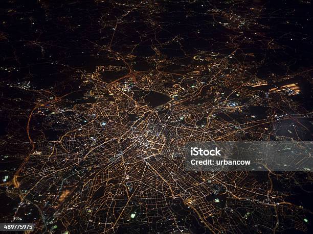 Luftbild Von London Bei Nacht Stockfoto und mehr Bilder von Stadt - Stadt, Luftaufnahme, Nacht