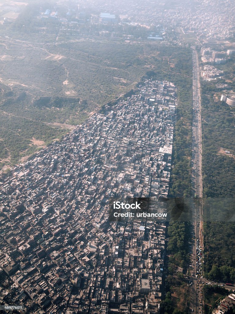 Delhi, aerial view A view of a Delhi taken from within an aeroplane Delhi Stock Photo