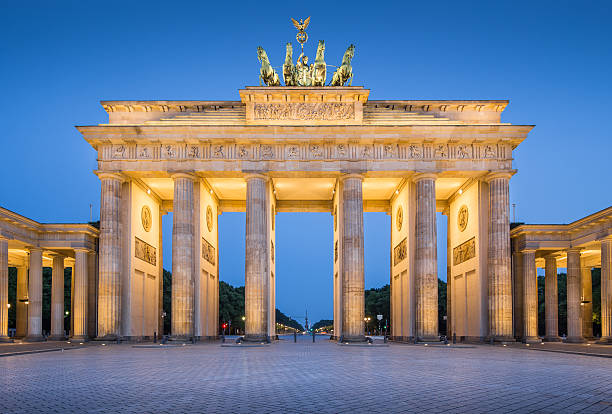 istock Brandenburg Gate in twilight at dawn, Berlin, Germany 489776172