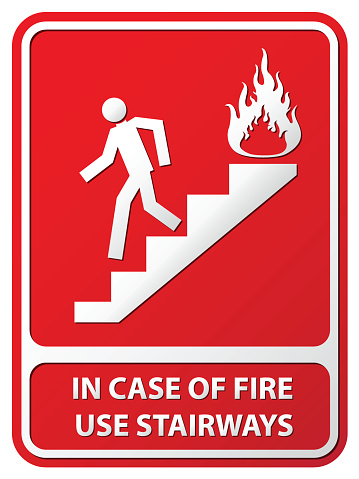 Vector Illustration : Use Stairways,fire safety sign