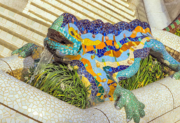 istock Mosaic dragon iguana lizard sculpture Gaudi 489780878