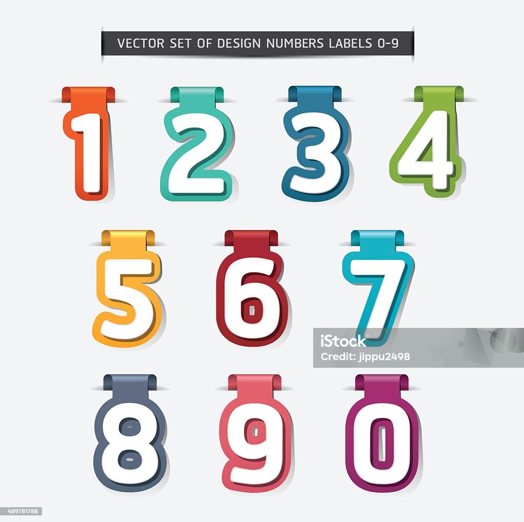 Vector Number Labels Vector Set Of Design Numbers Labels Stock Illustration - Download Image ...