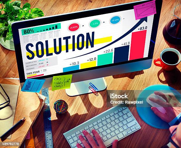 Solution Progress Strategy Improvement Decision Answer Concept Stock Photo - Download Image Now