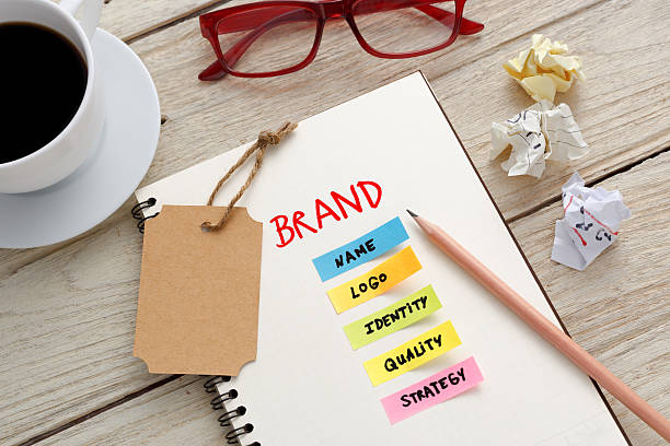 istock Brand marketing concept with office desk 489782872