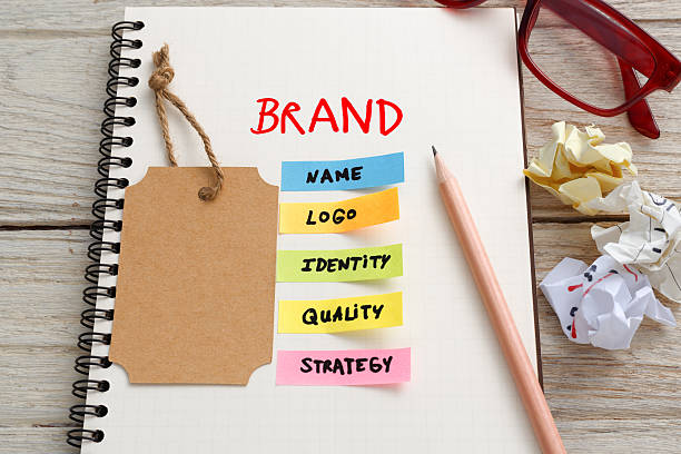 istock Brand marketing concept with brand tag on notebook 489783154